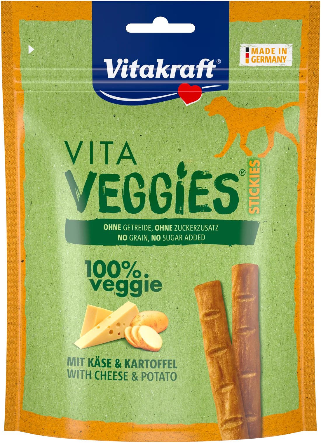 Vitakraft Vita Veggies Sticks Przysmak wegetariański dla psów o smaku sera, 80 g