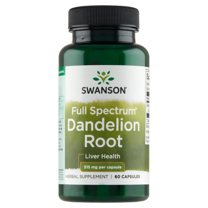 Swanson, Dandelion Root (Mniszek lekarski), suplement diety, 60 kapsułek