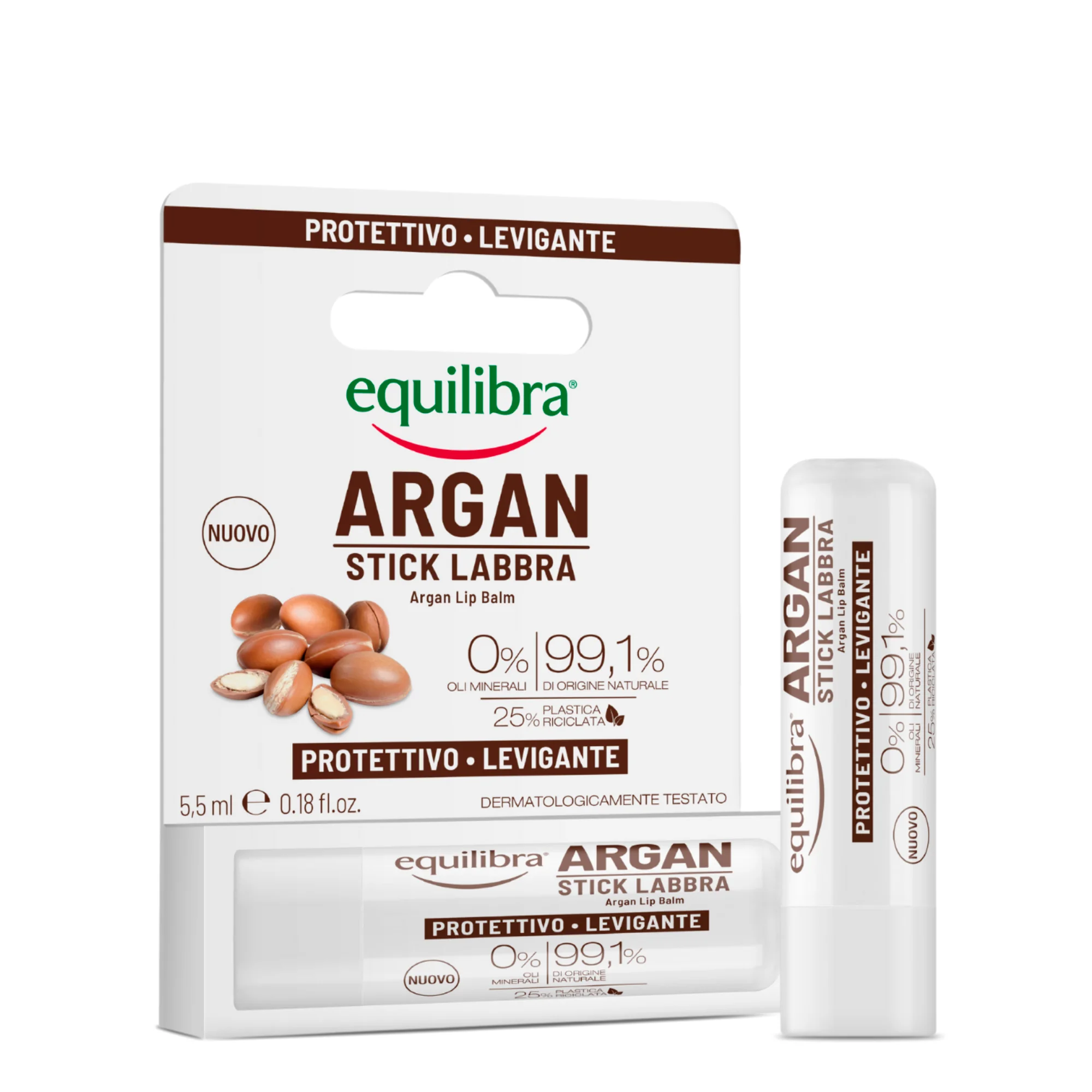 Equilibra, Arganowy balsam do ust w sztyfcie, 5,5 ml