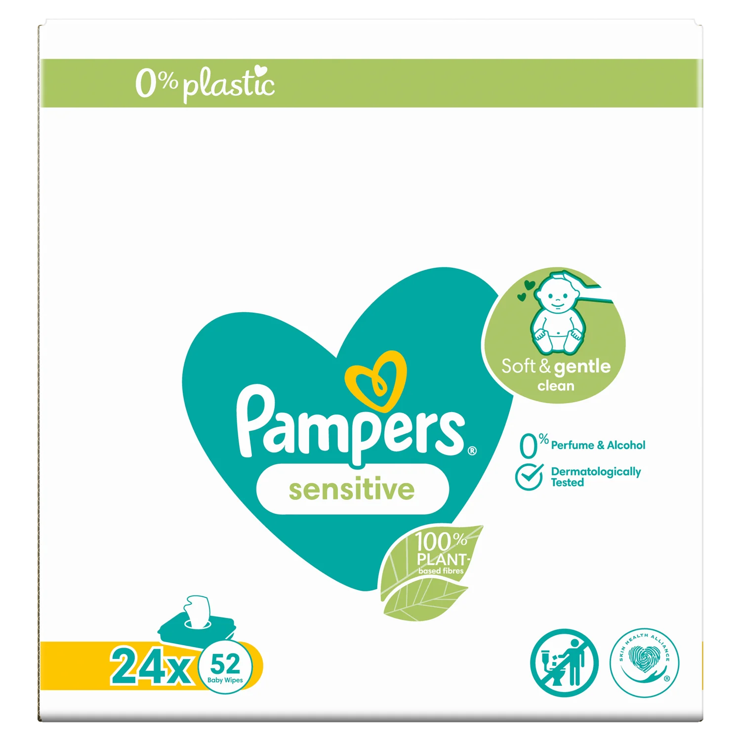 Pampers Sensitive, Chusteczki nawilżane dla dzieci,  24 x 52 sztuki