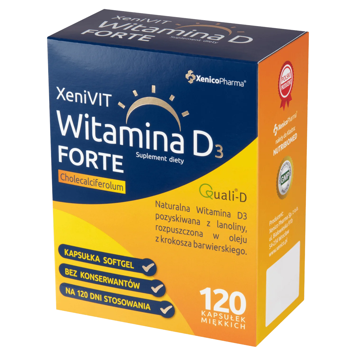 XeniVIT Witamina D3 4000 IU, 120 kapsułek