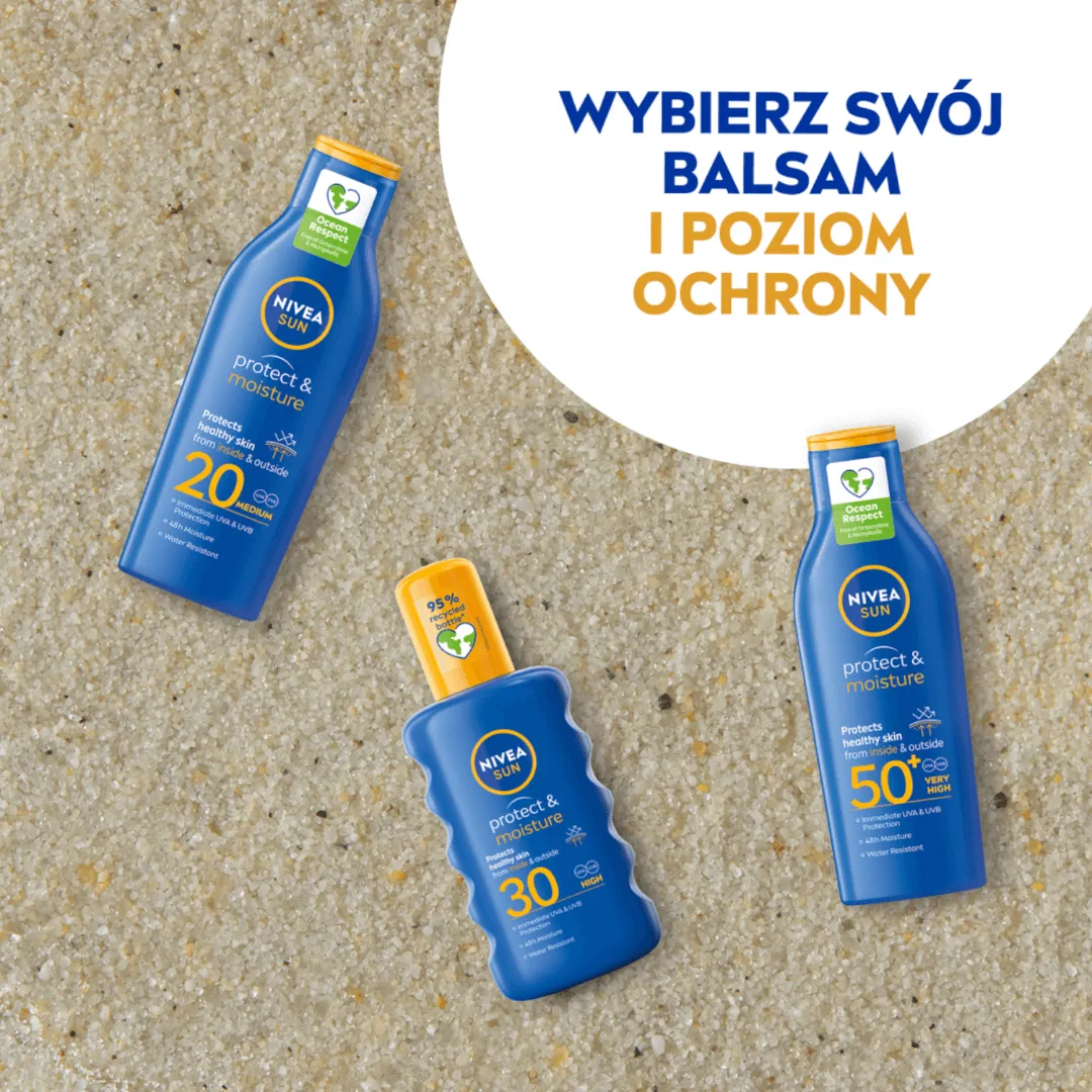 Nivea Sun Protect & Moisture nawilżający balsam do opalania SPF 30, 200 ml 