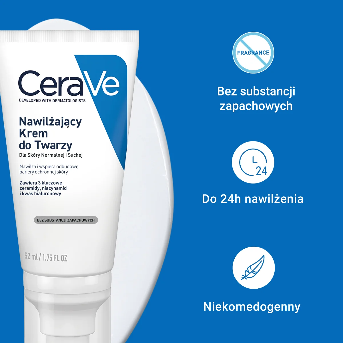 Cerave nawilżający krem do twarzy, 52 ml