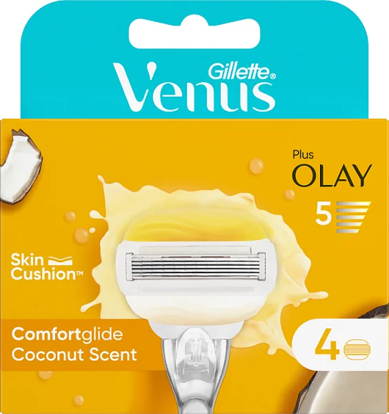 Venus Comfortglide Coconut plus Olay, 4  wkłady do maszynki