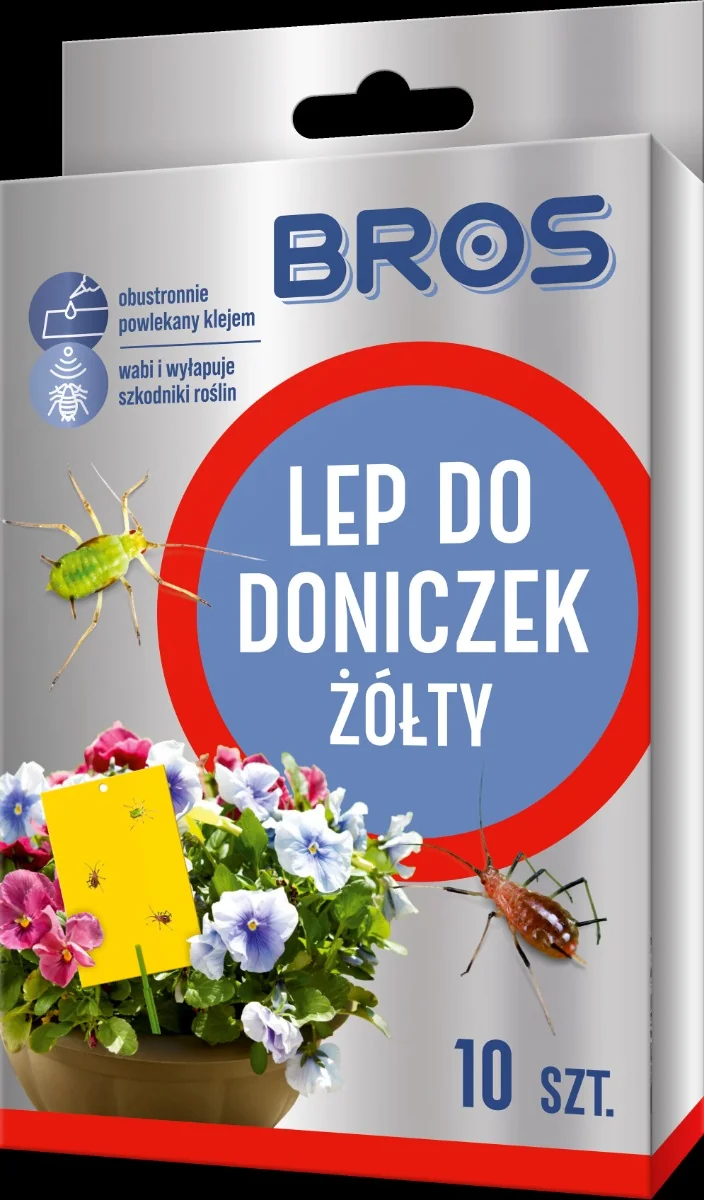 BROS lep do doniczek żółty, 10 szt.