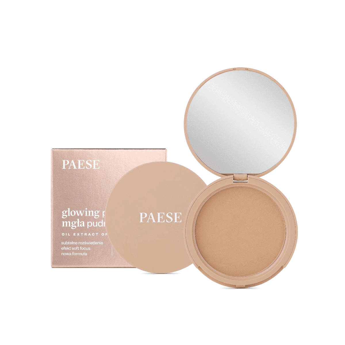 Paese Glowing Powder rozświetlający puder do twarzy mgła pudrowa 13 Golden Beige, 10 g