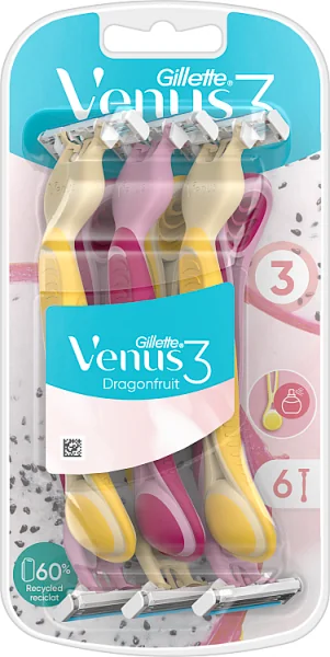 Gillette Venus 3 Dragonfruit, maszynki jednorazowe, 6 sztuk