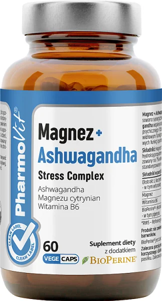 Pharmovit Magnez + Ashwagandha, 60 kapsułek