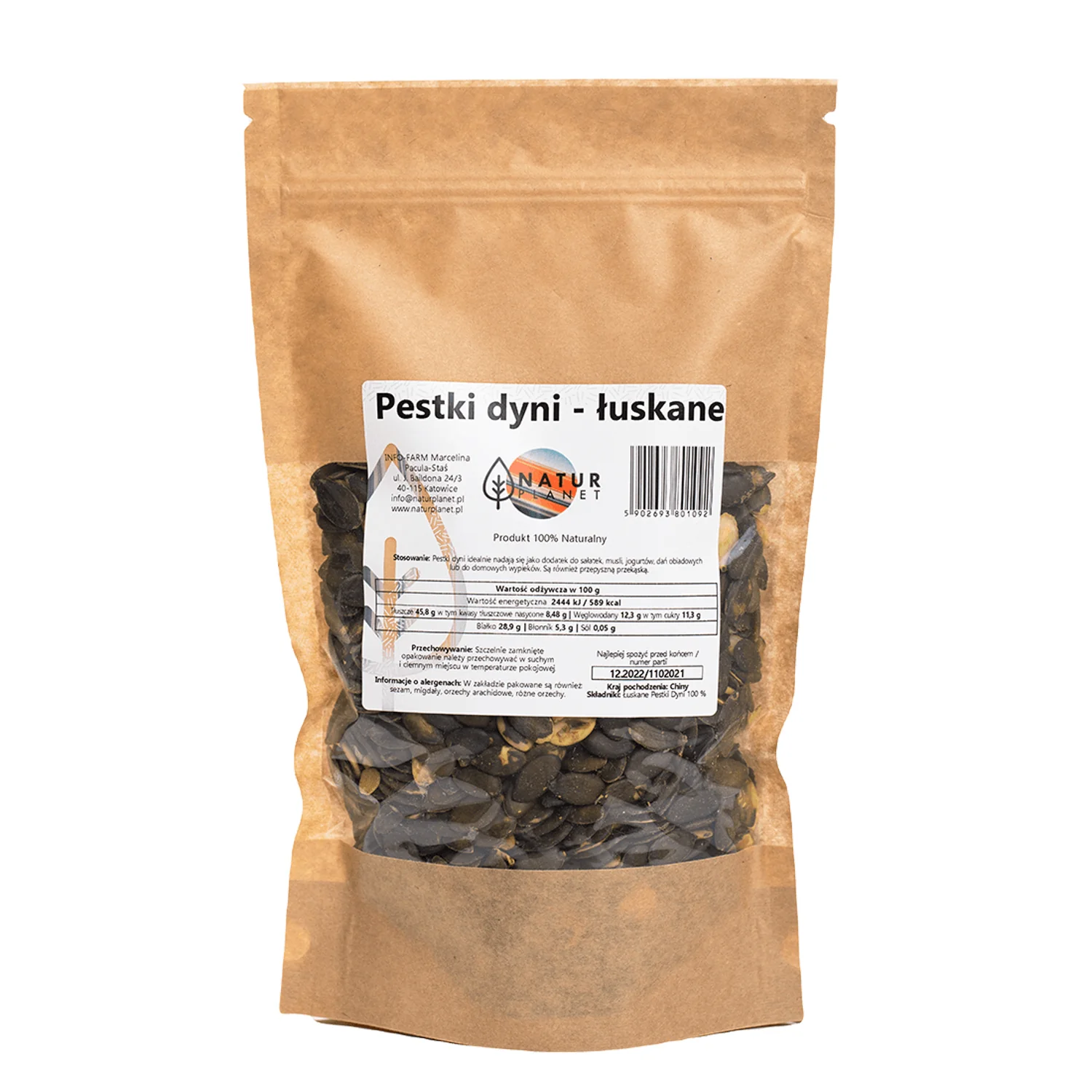 Natur Planet pestki dyni łuskane, 250 g