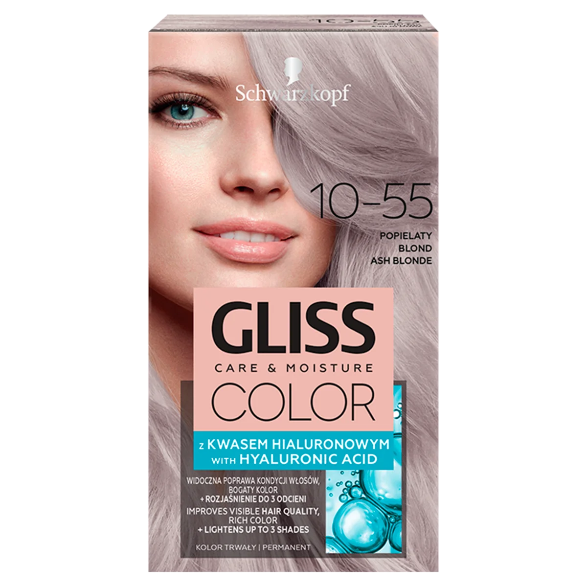 Schwarzkopf Gliss Color Farba do włosów nr 10-55 Popielaty blond, 1 szt.