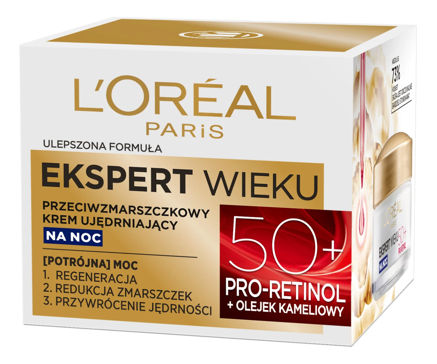 L`Oreal Paris Ekspert wieku przeciwzmarszczkowy krem ujędrniający do twarzy na noc 50+, 50 ml