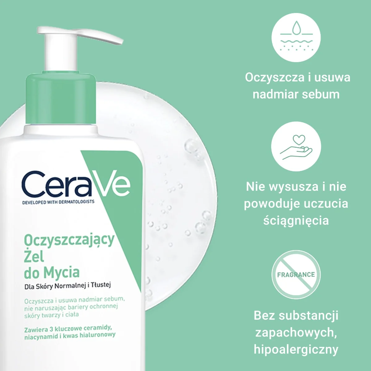 Cerave Oczyszczający żel do mycia twarzy i ciała, 473 ml