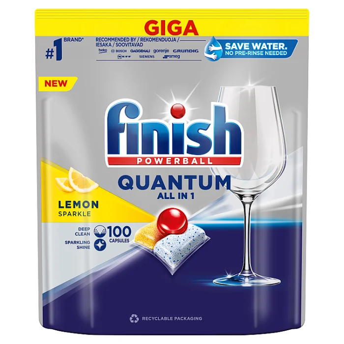 Finish Quantum Lemon Kapsułki do mycia naczyń w zmywarce, 100 sztuk