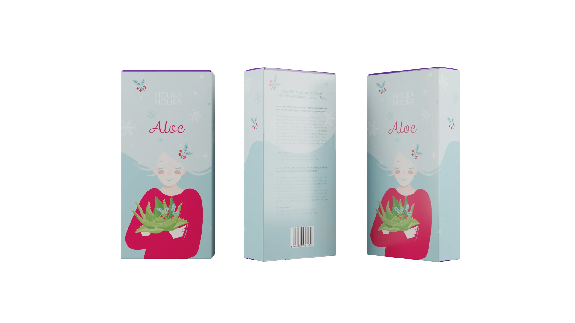 Holika Holika Aloe Skincare Kit wielofunkcyjny żel aloesowy + pianka do oczyszczania, 250 ml + 150 ml