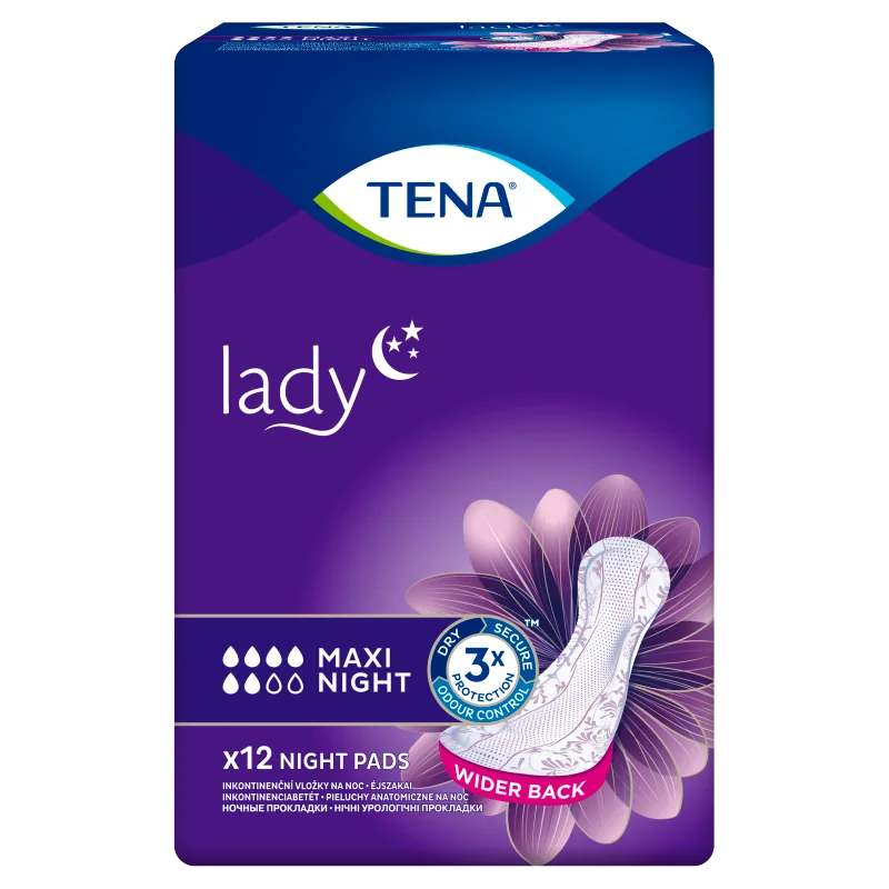 Tena Lady Maxi Night, wkładki anatomiczne, 12 sztuk