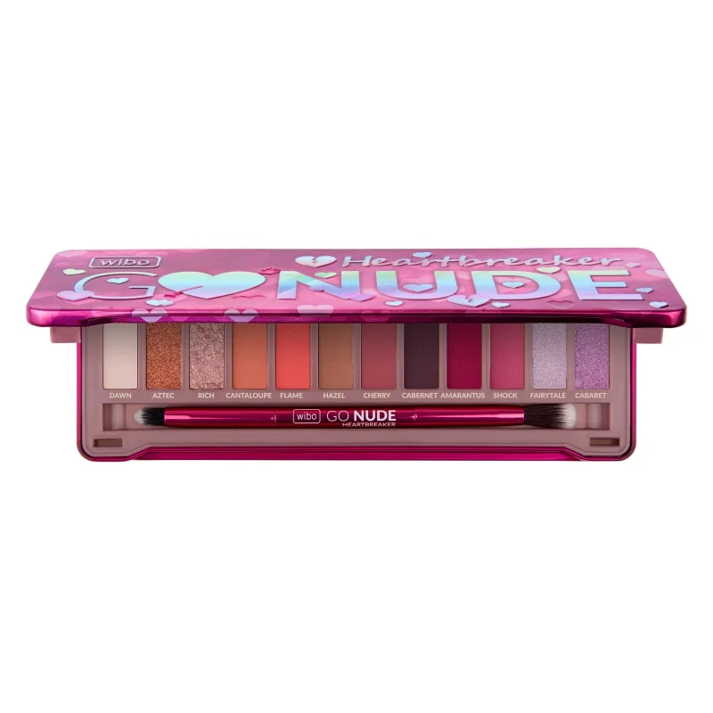 WIBO Go Nude Eyeshadow Palette paleta 12 cieni do powiek Heartbreaker, 13 g