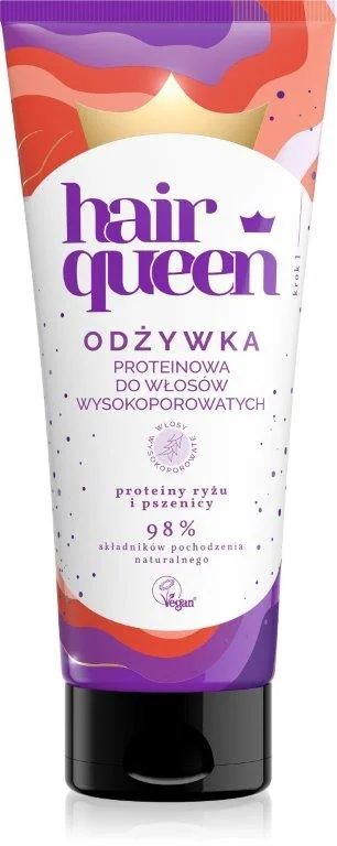 Hair Queen proteinowa odżywka do włosów wysokoporowatych, 200 ml