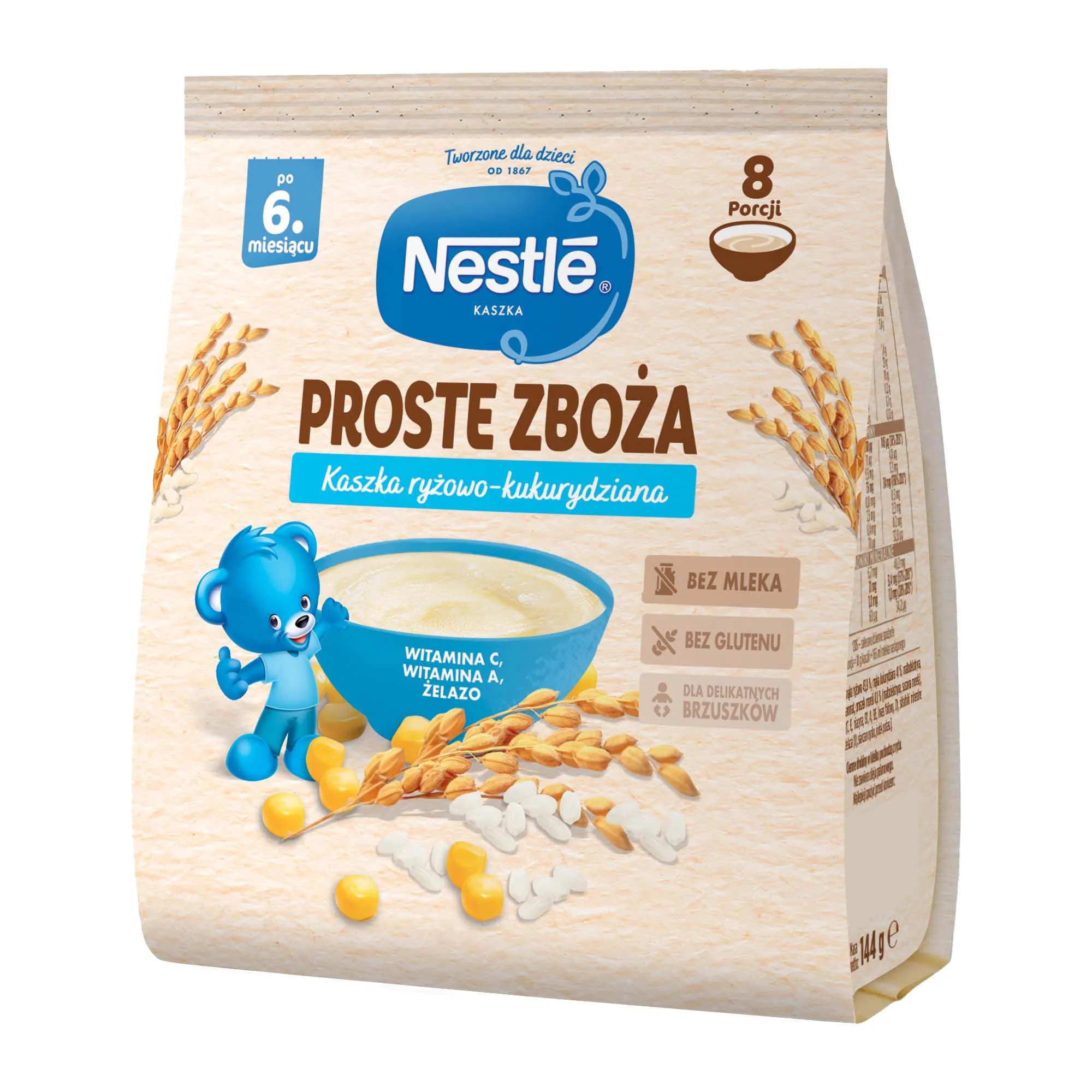 Nestlé Proste Zboża kaszka ryżowo-kukurydziana po 6 miesiącu, 144 g