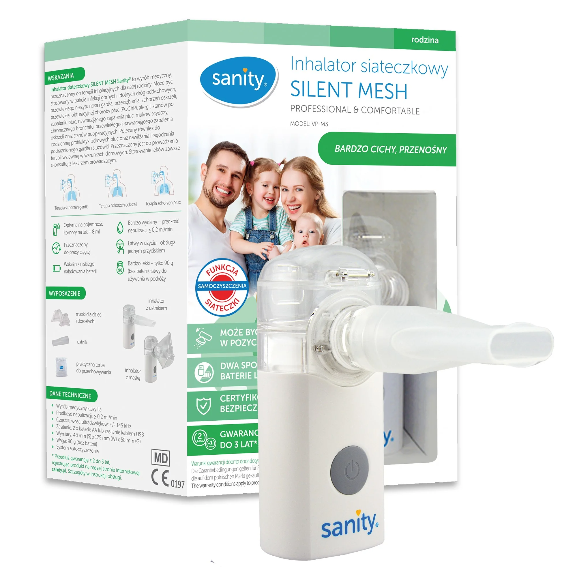 Silent Mesh Sanity VP-M3, inhalator siateczkowy, 1 szt.