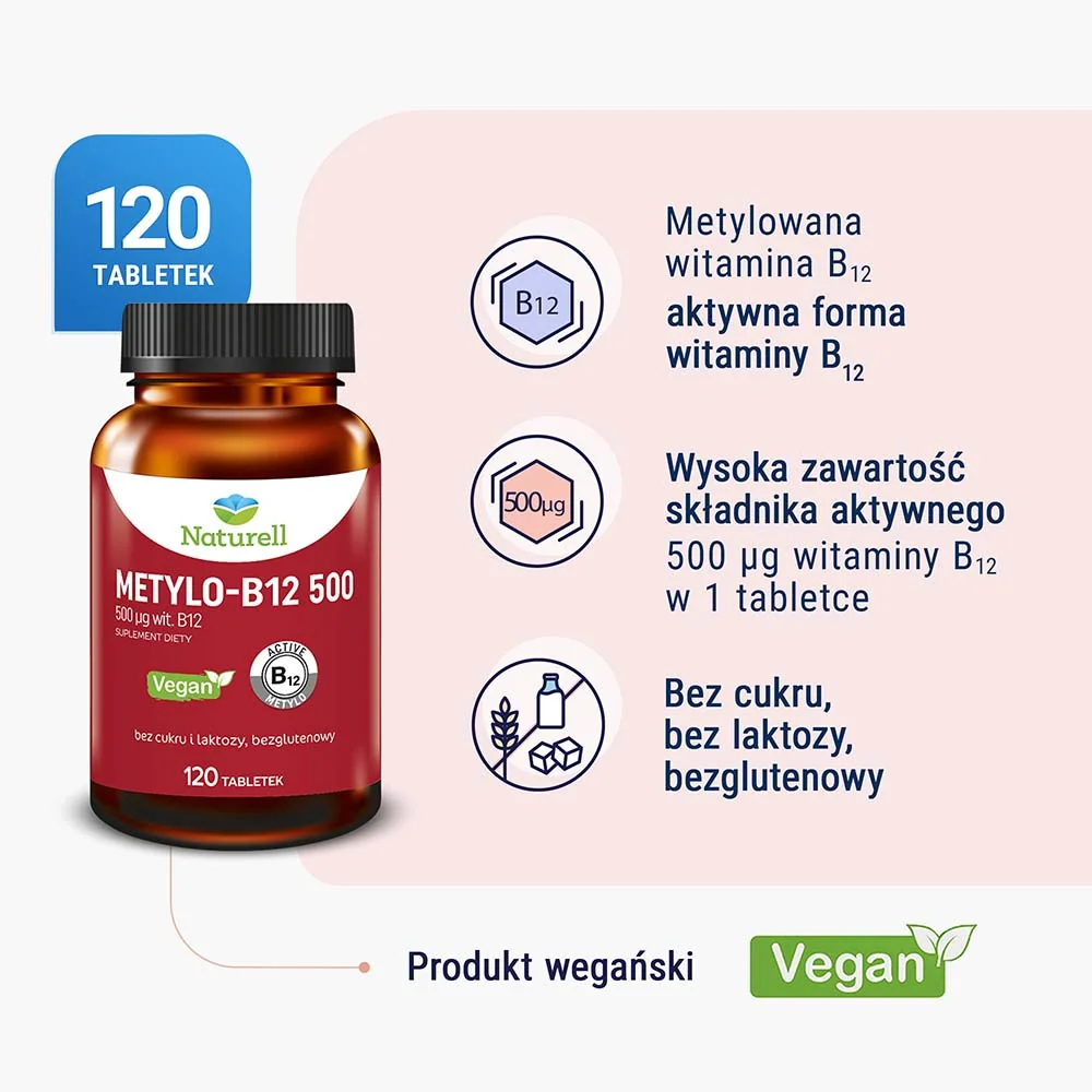 Naturell Metylo-B12 500, 120 tabletek