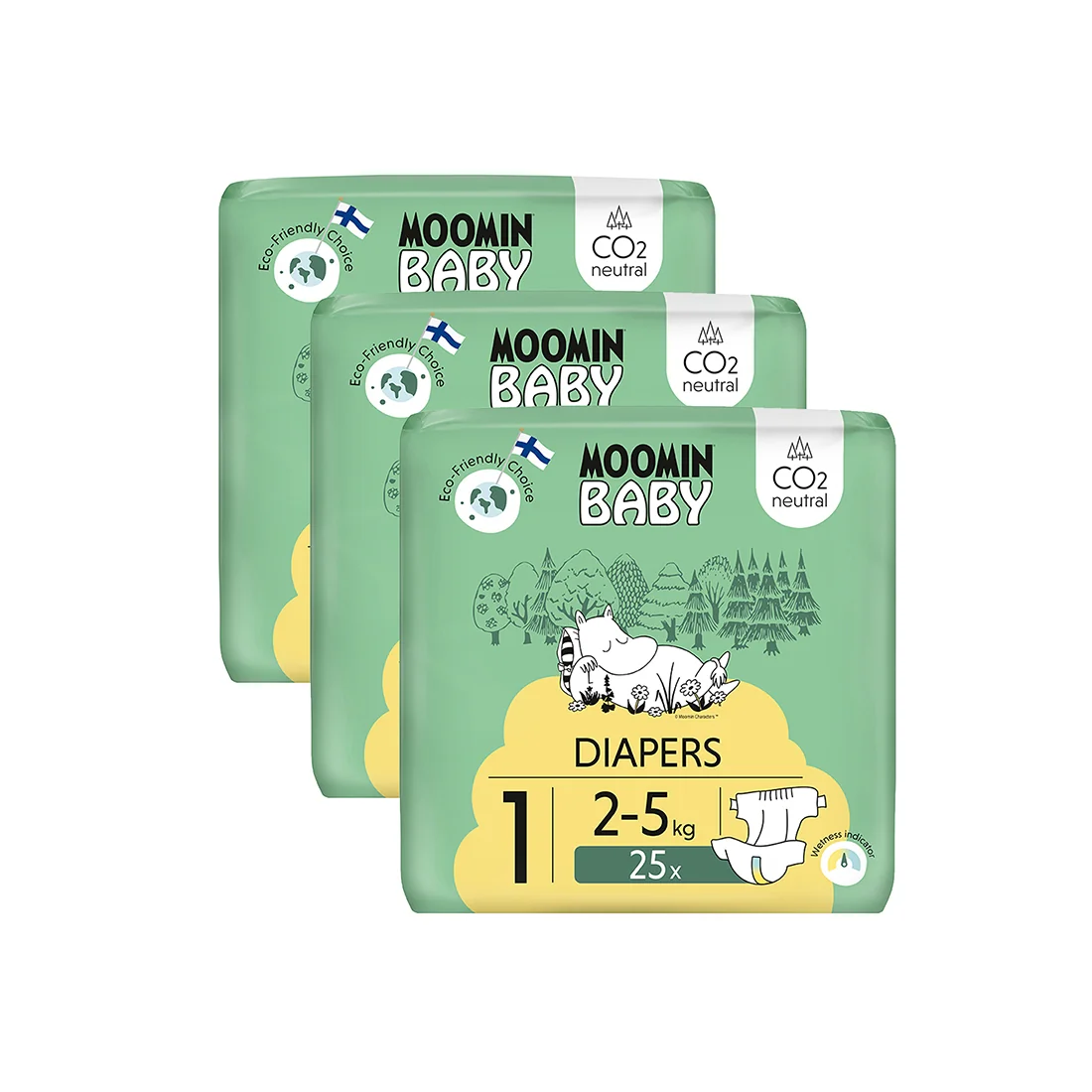 Moomin Baby 1 Newborn pieluszki 2-5 kg, 75 szt.