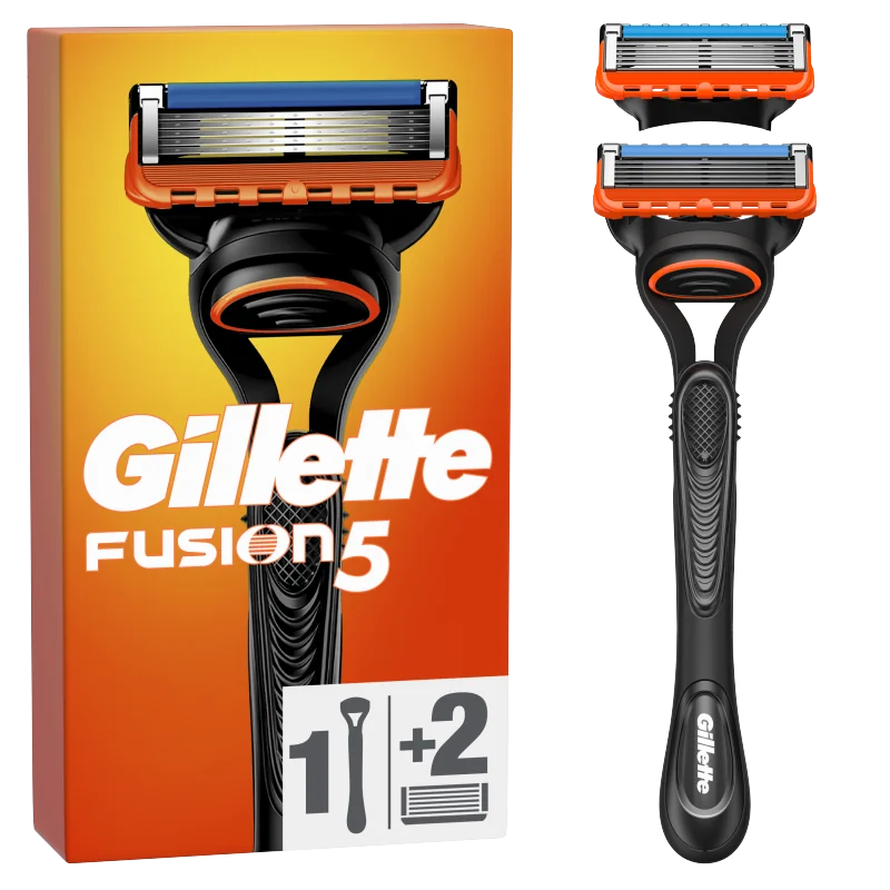 Gillette Fusion5 Maszynka do golenia z 2 wymiennymi ostrzami dla mężczyzn, 1 szt. 