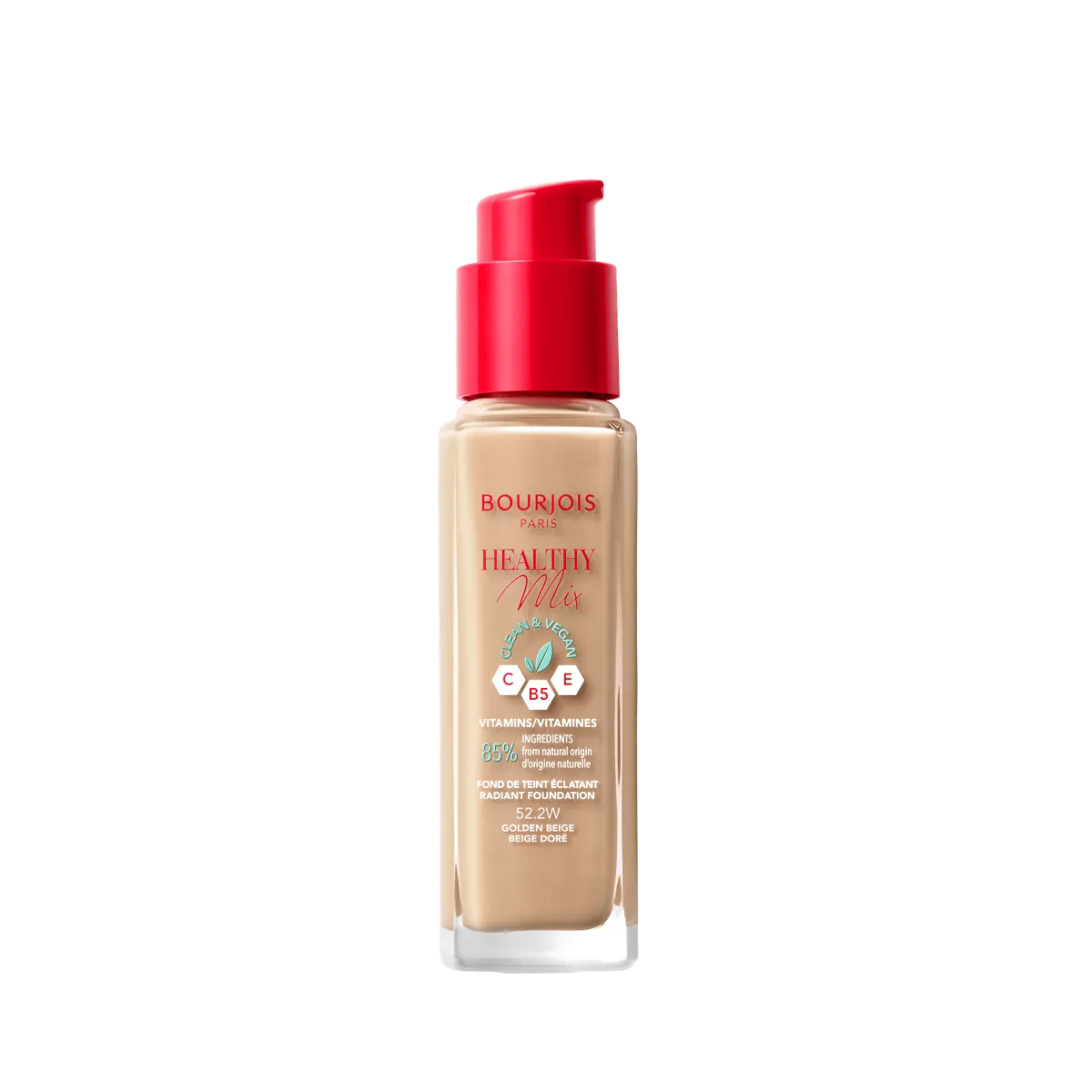 Bourjois Healthy Mix Clean Podkład rozświetlający nr 52,2 Golden Beige, 30 ml 