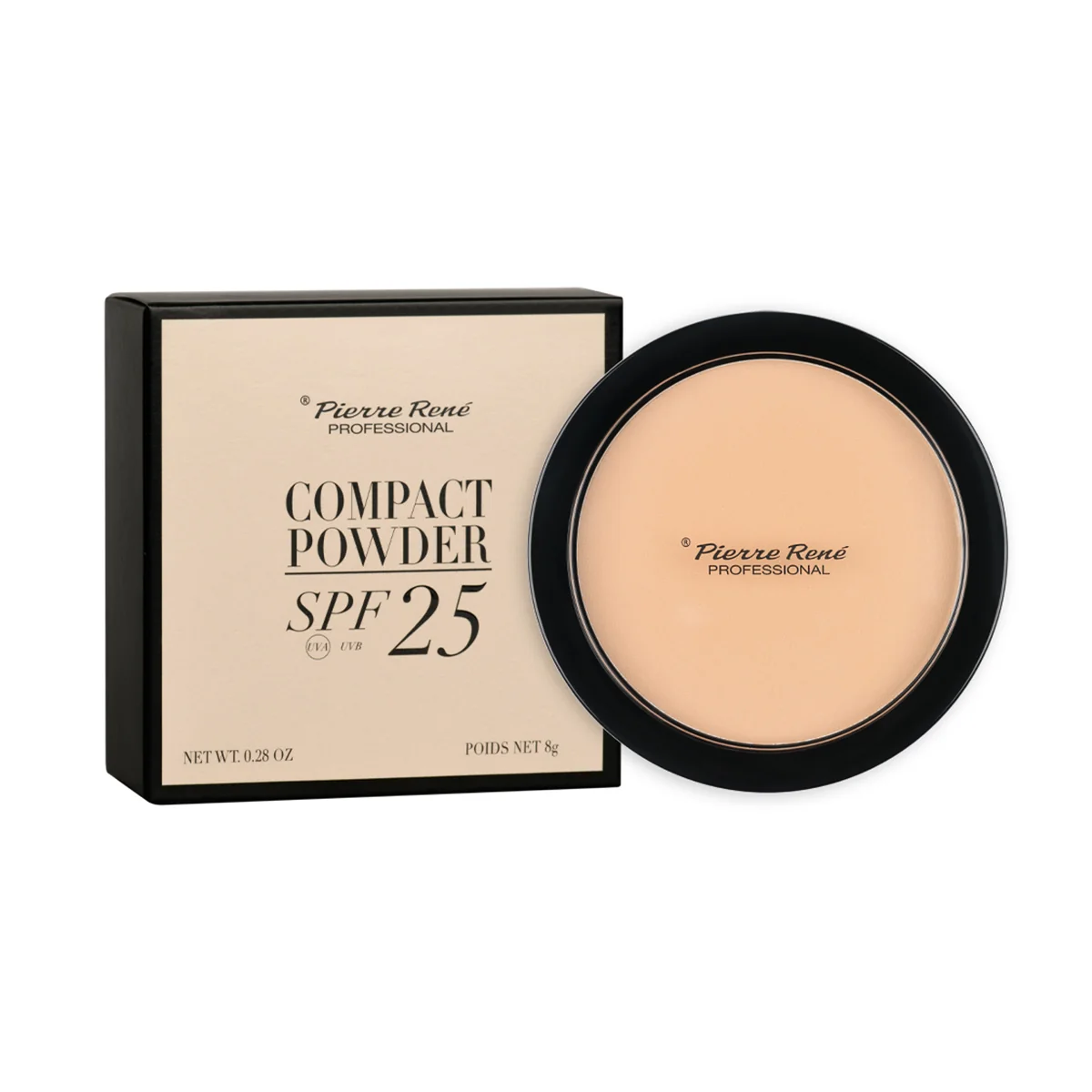 Pierre René Compakt Powder puder prasowany SPF 25, 01 Cream, 8 g