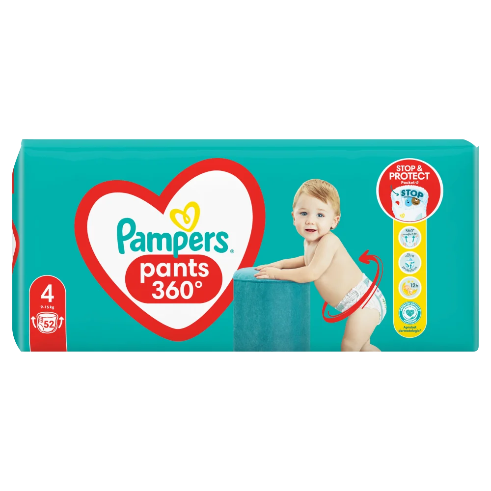 Pampers Pants 4 pieluchomajtki, 52 szt.