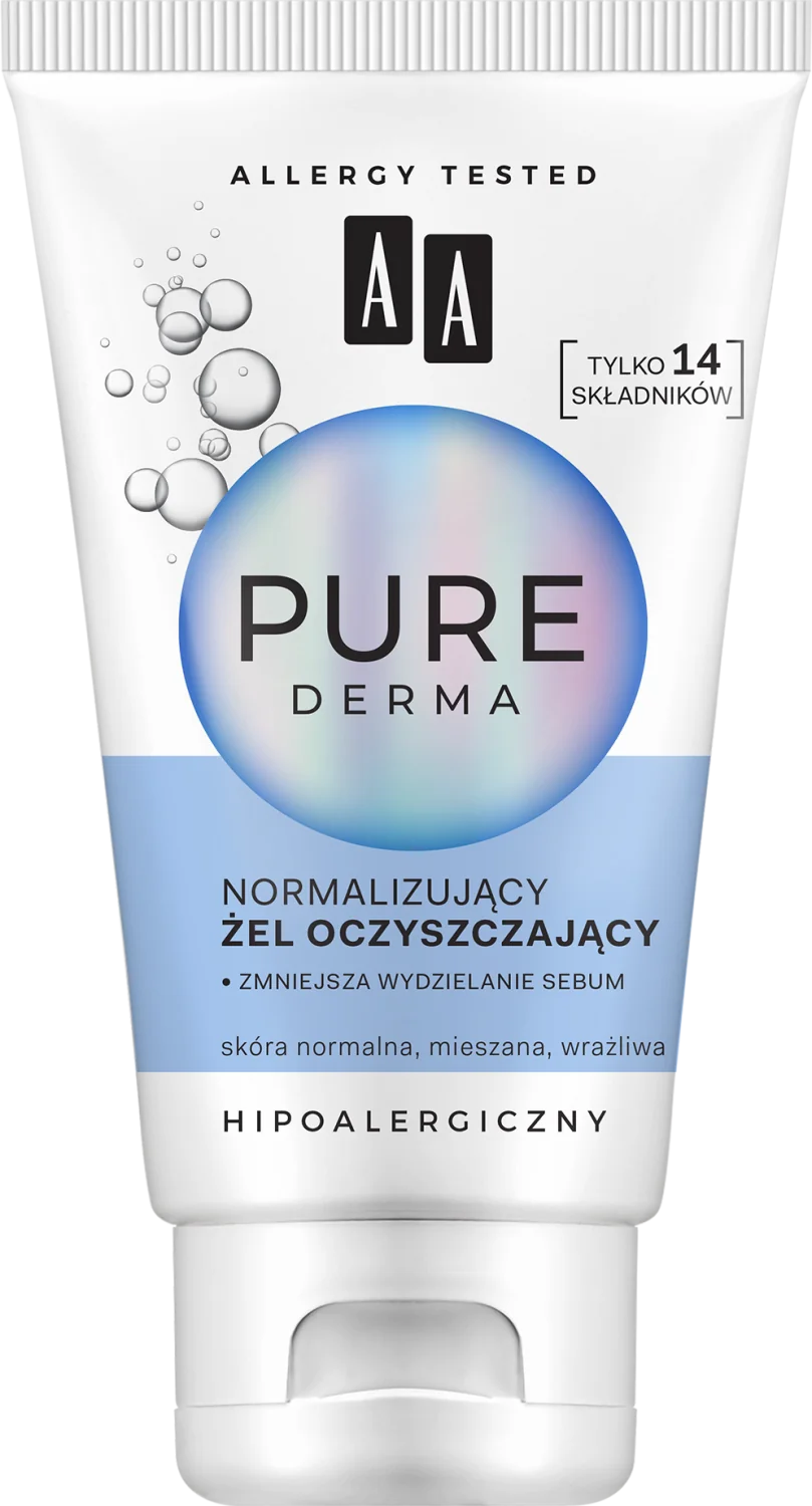 AA Pure Derma, normalizujący żel do mycia twarzy, 150 ml