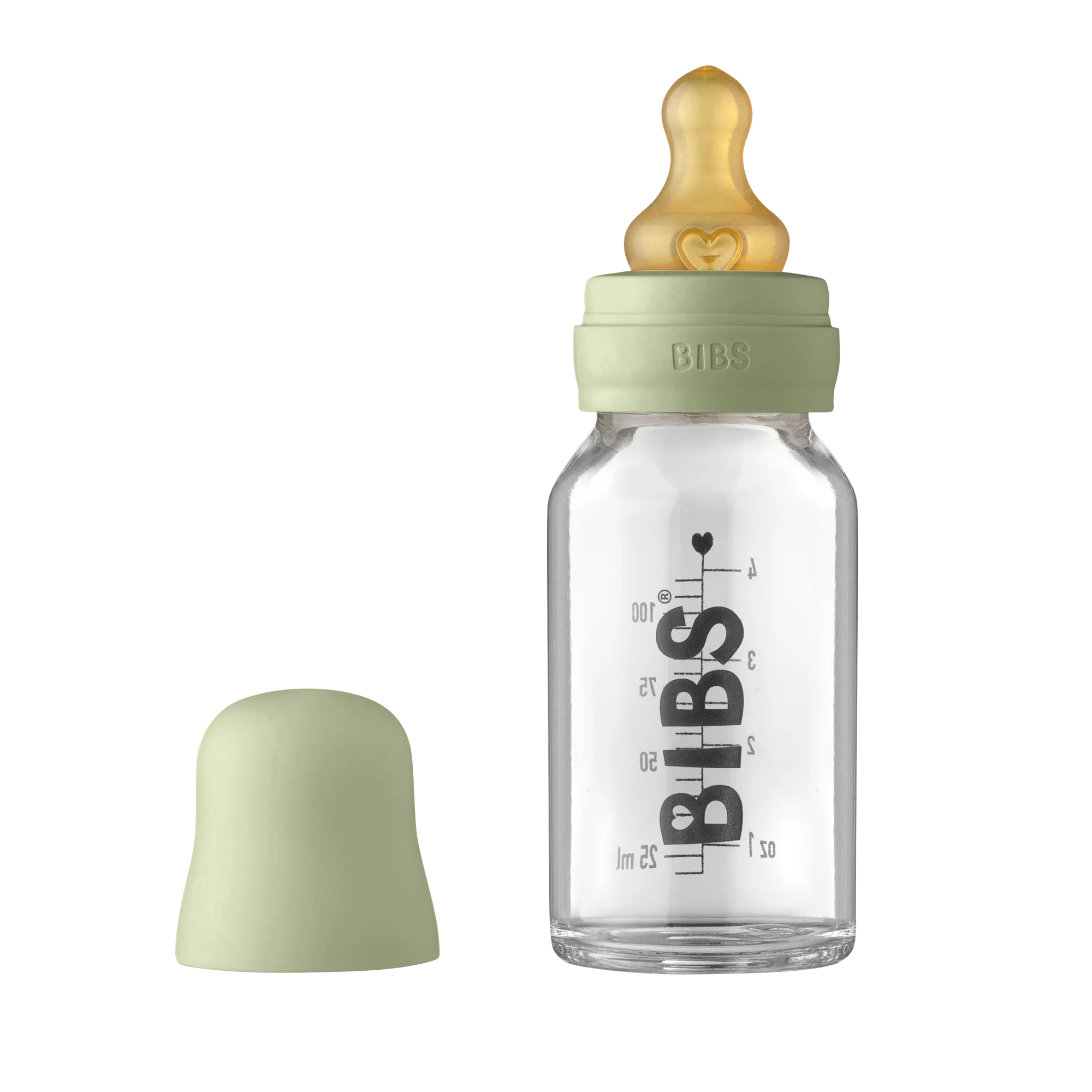 Bibs Sage, zestaw szklana butelka, 110 ml + smoczek