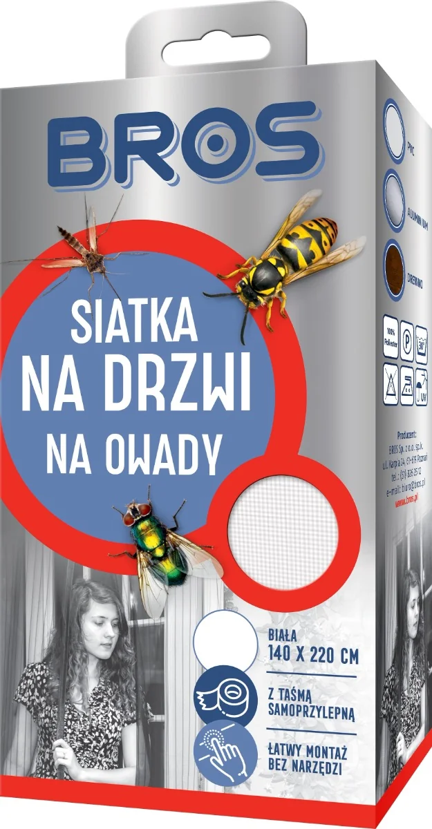 BROS siatka na drzwi 140x220 cm biała, 1 szt.