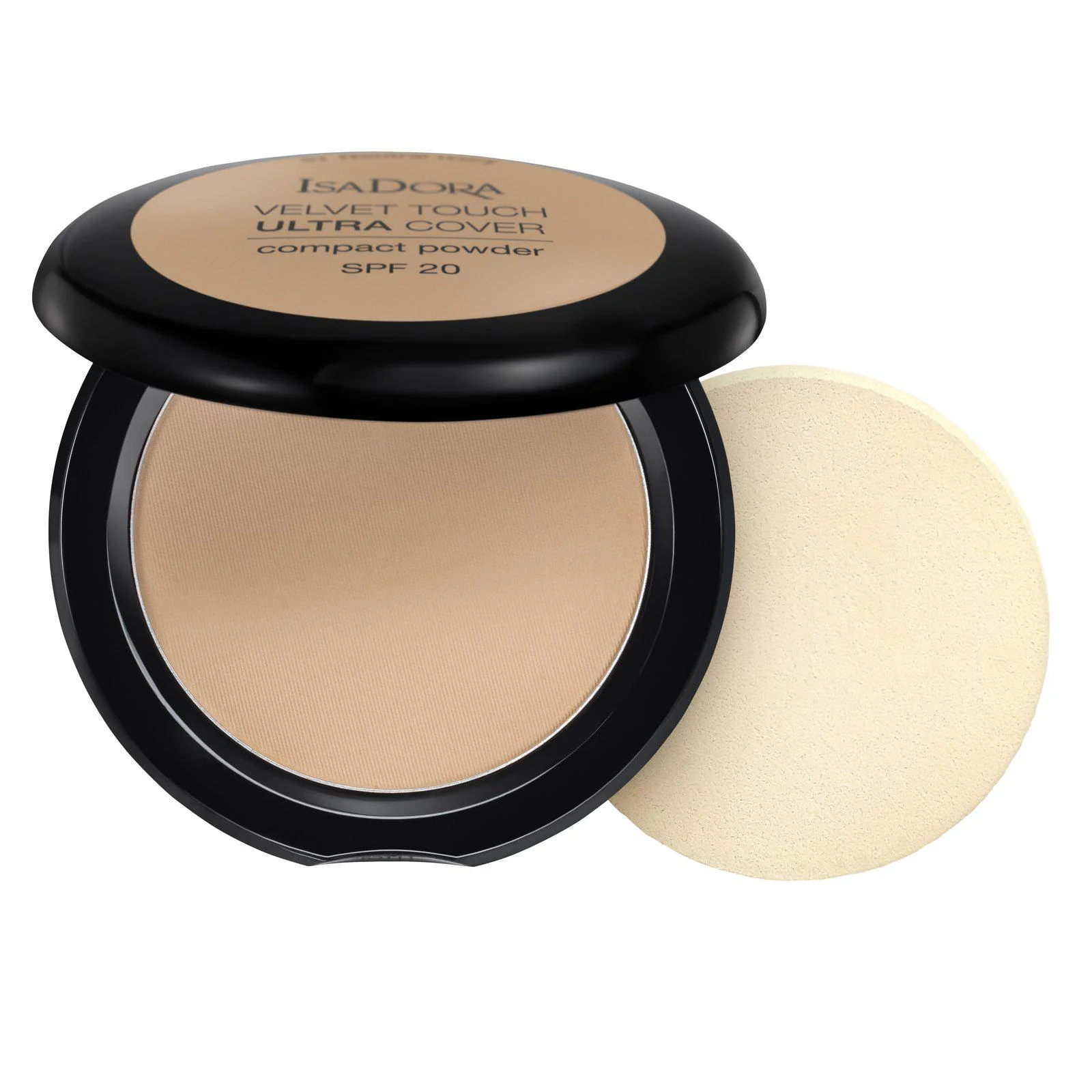 IsaDora Velvet Touch Ultra Cover prasowany puder matujący SPF 20 65 Neutral Beige, 7,5 g