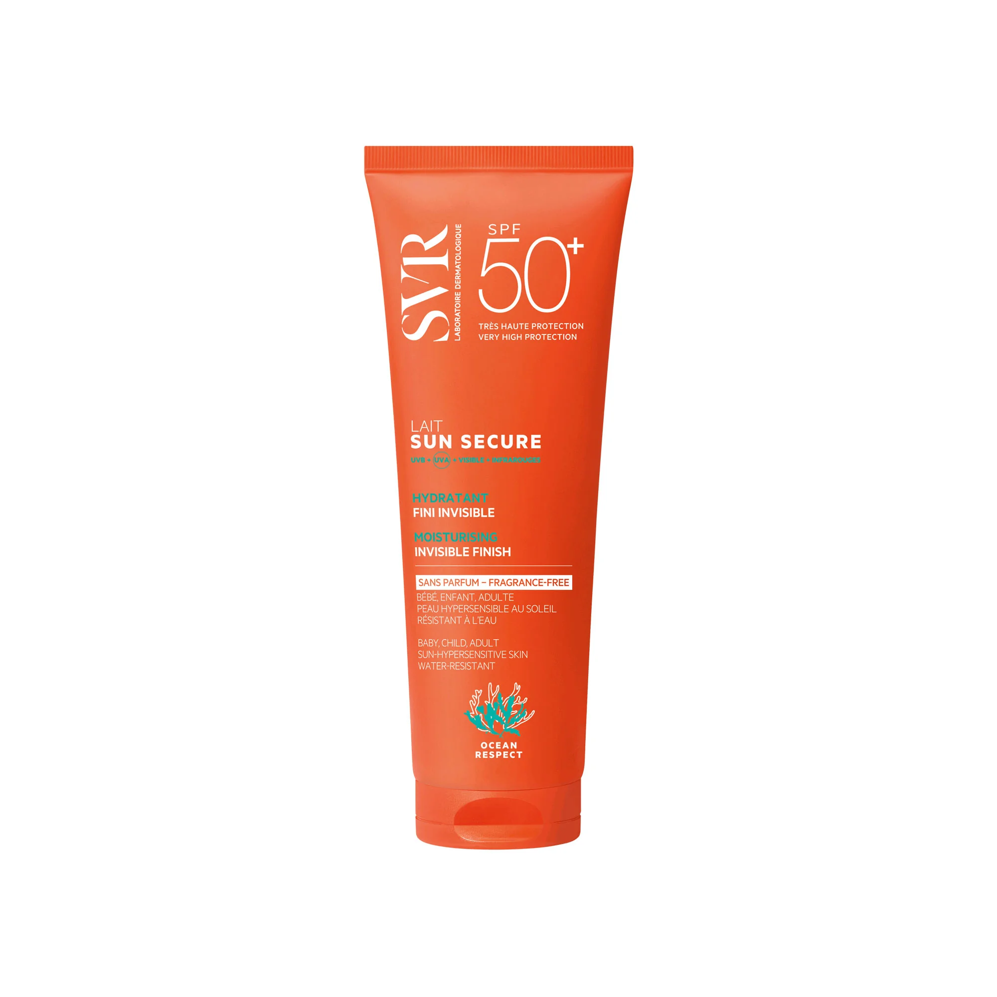 SVR SUN SECURE, Mleczko bezzapachowe do opalania z filtrem SPF 50+, 250 ml