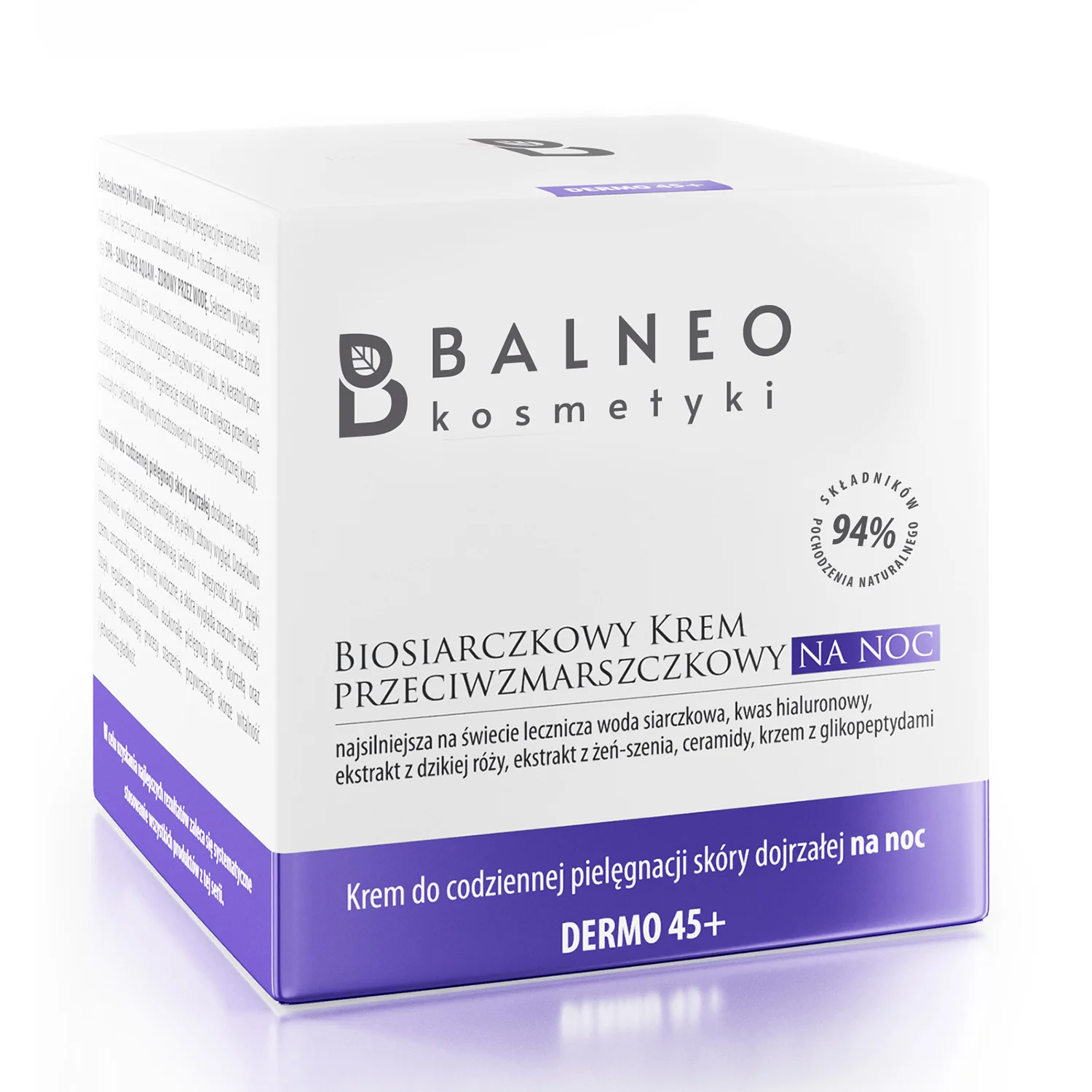 Balneokosmetyki, biosiarczkowy krem przeciwzmarszczkowy na noc, 50 ml