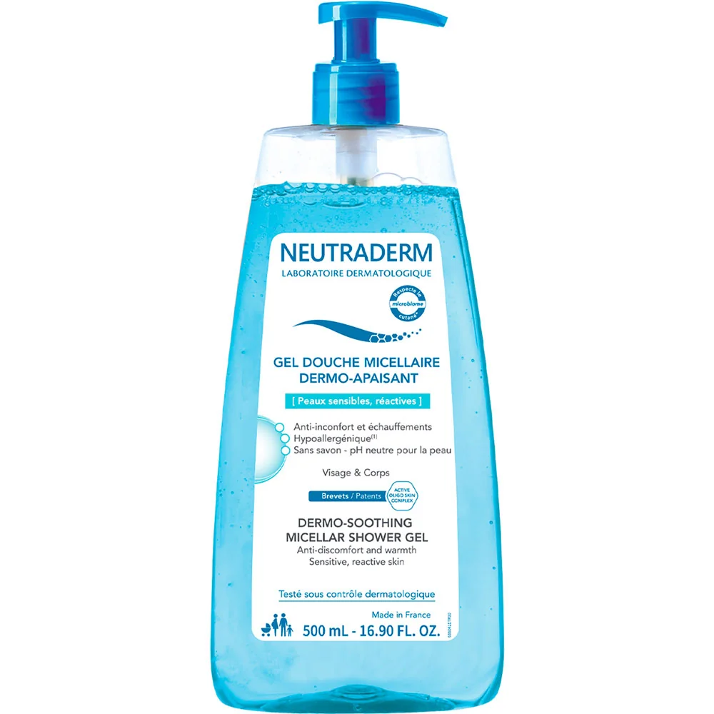 Neutraderm Dermo, łagodzący żel micelarny pod prysznic, 500 ml