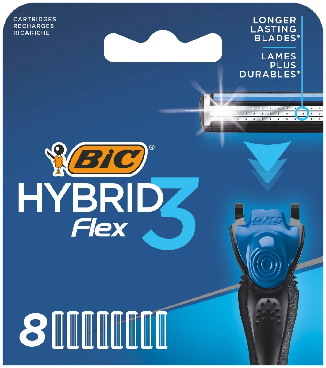 BiC Hybrid Flex 3 wkłady do maszynki do golenia, 8 szt.