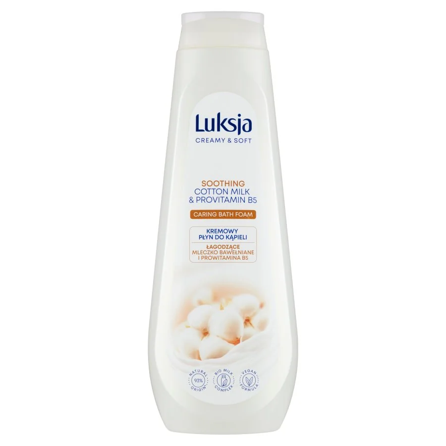 Luksja Silk Care, kremowy płyn do kąpieli Mleczko bawełniane i Prowitamina B5, 900 ml