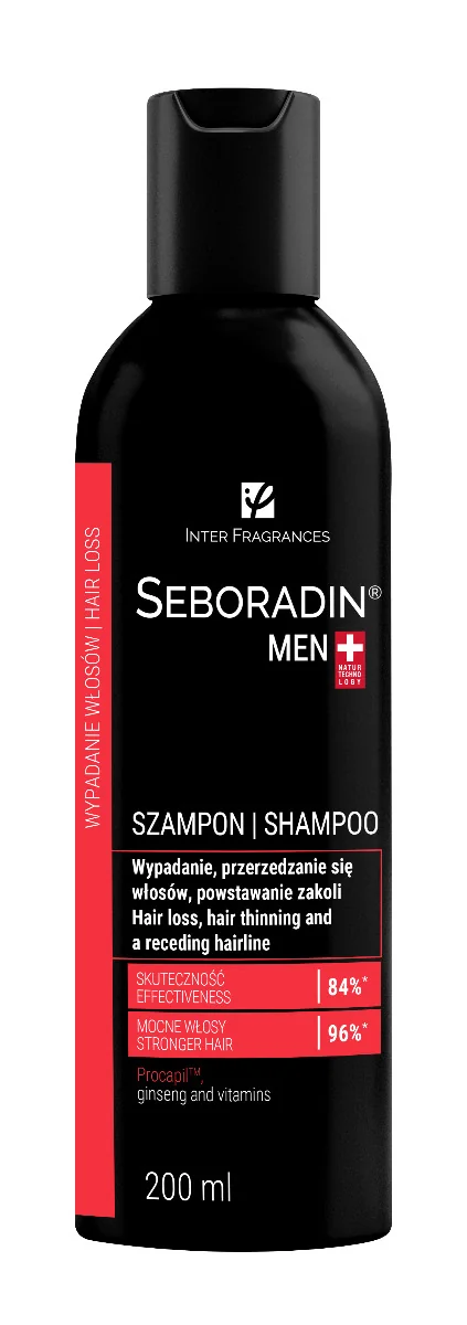 Seboradin Men, szampon przeciw przedwczesnemu wypadaniu włosów, 200 ml