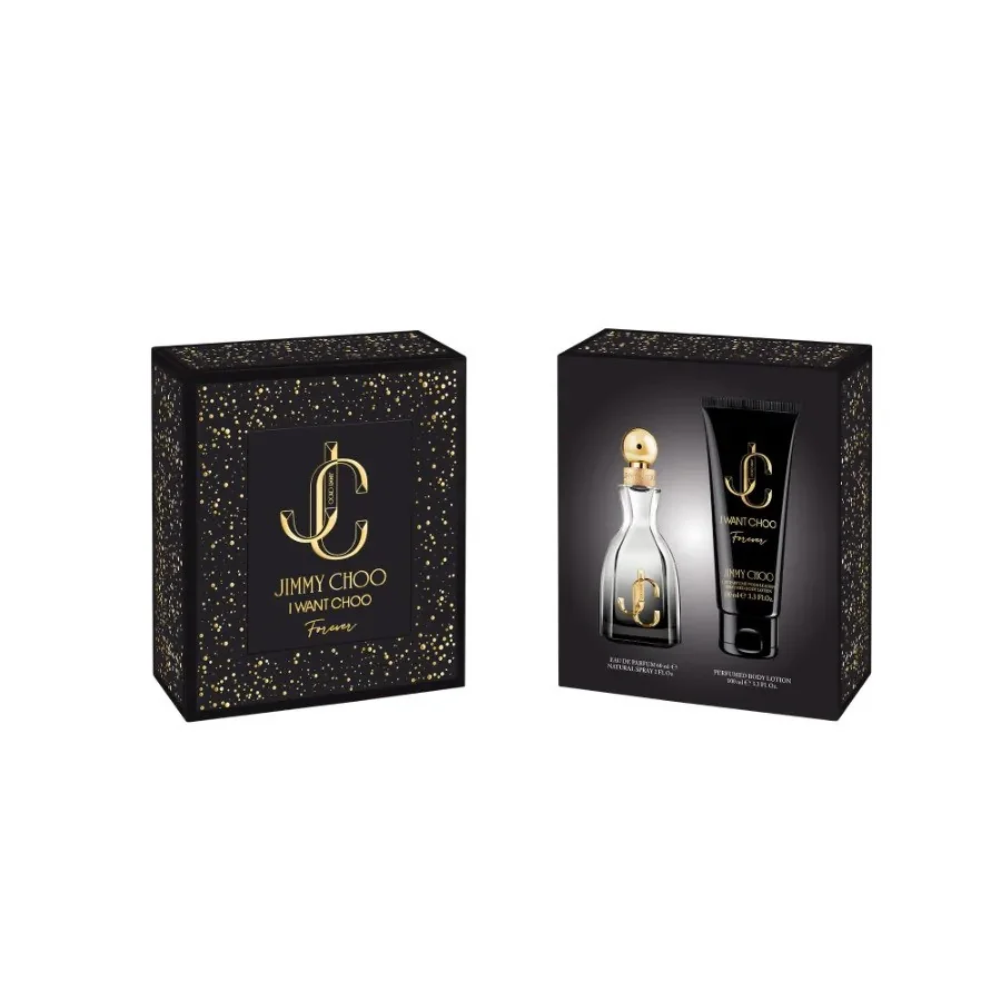 Jimmy Choo I Want Choo Foreve zestaw prezentowy woda perfumowana, 100 ml + mini woda perfumowana, 7,5 ml, balsam do ciała, 100 ml