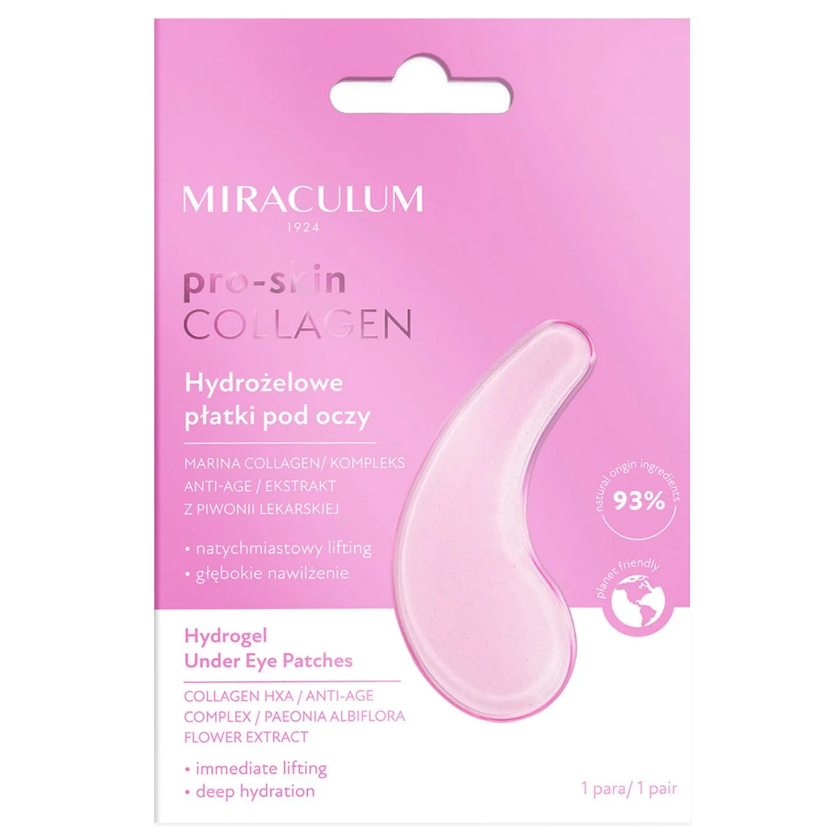 Miraculum COLLAGEN pro-skin, hydrożelowe płatki pod oczy, 2 szt.