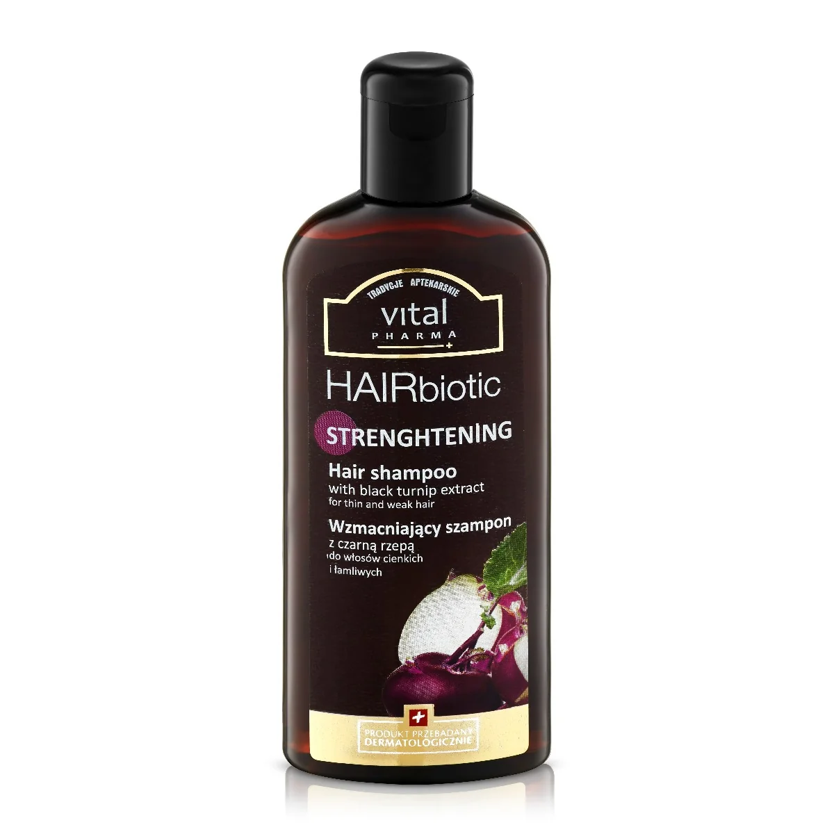 Vital Pharma Plus Hairbiotic, wzmacniający szampon z czarną rzepą, 250 ml