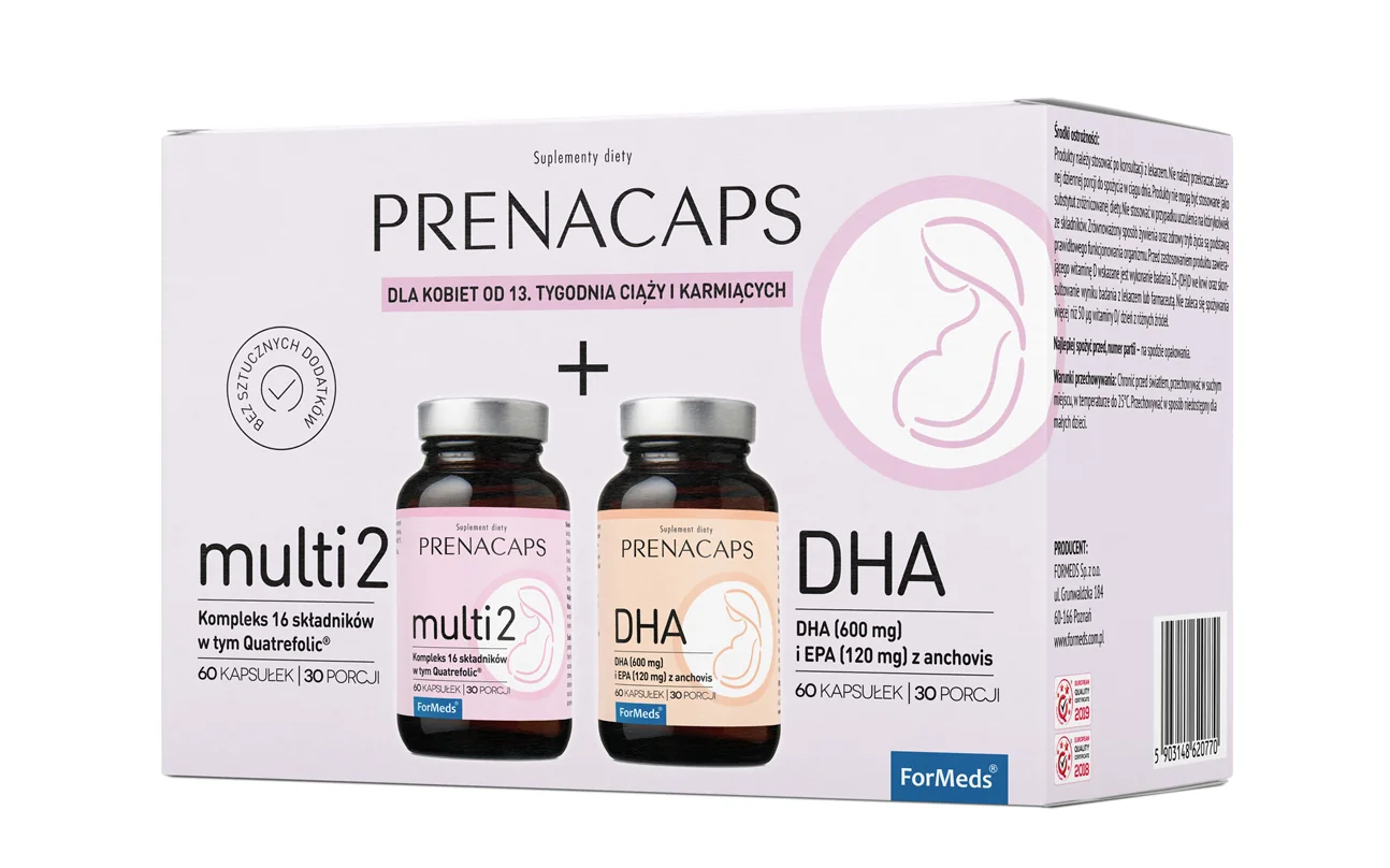 Zestaw ForMeds Prenacaps Multi 2, 60 kapsułek + DHA, 60 kapsułek