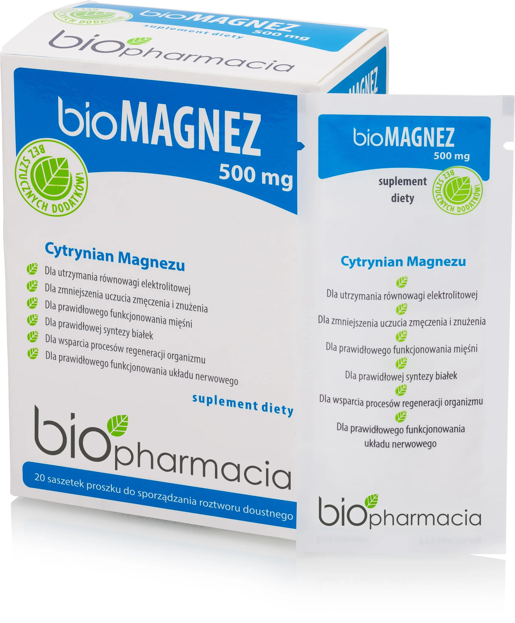 Biofarmacja bioMagnez 500 mg, 20 saszetek