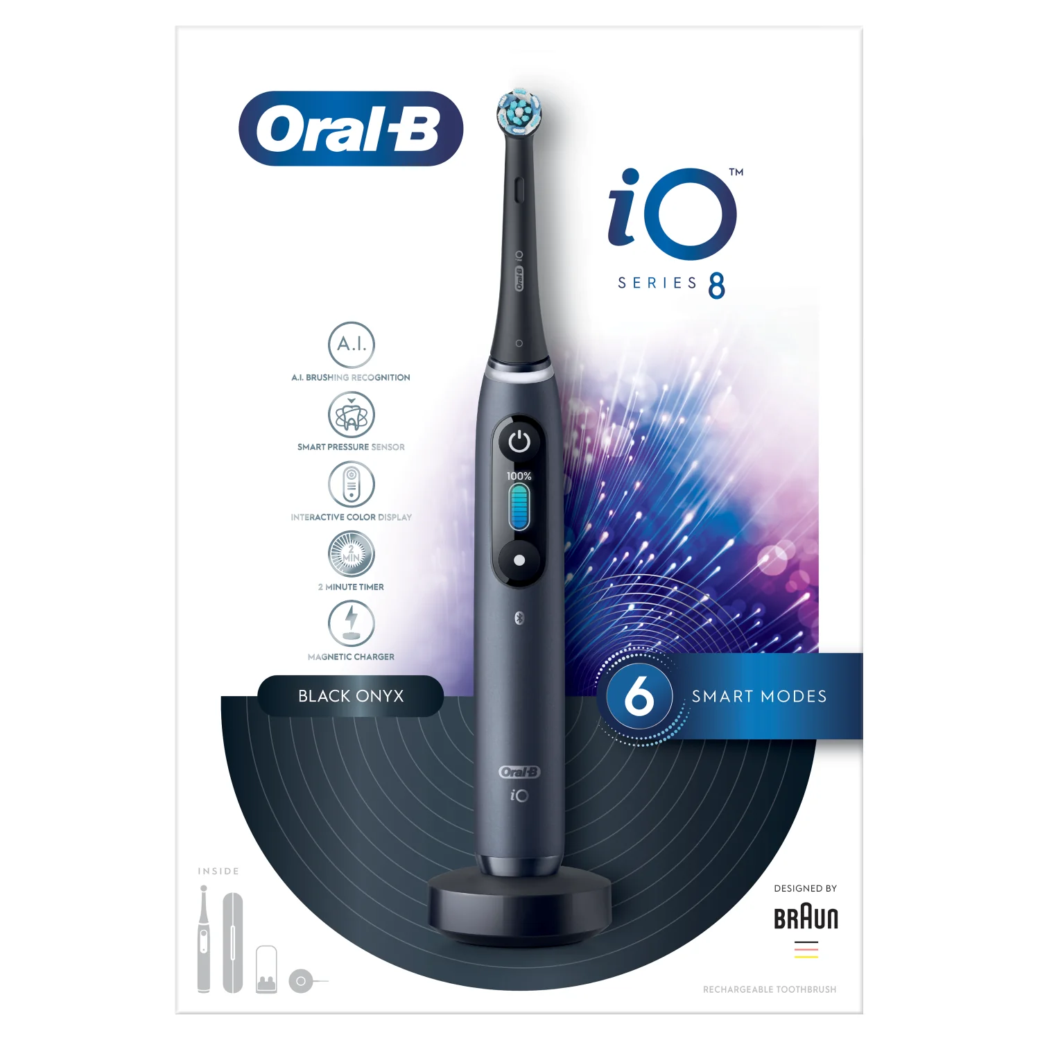 Oral-B iO Series 8N Onyx Black, szczoteczka magnetyczna, 1 szt.