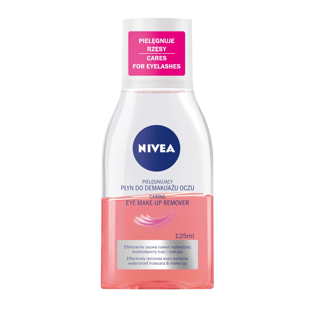 Nivea Pielęgnujący dwufazowy płyn do demakijażu oczu, 125 ml