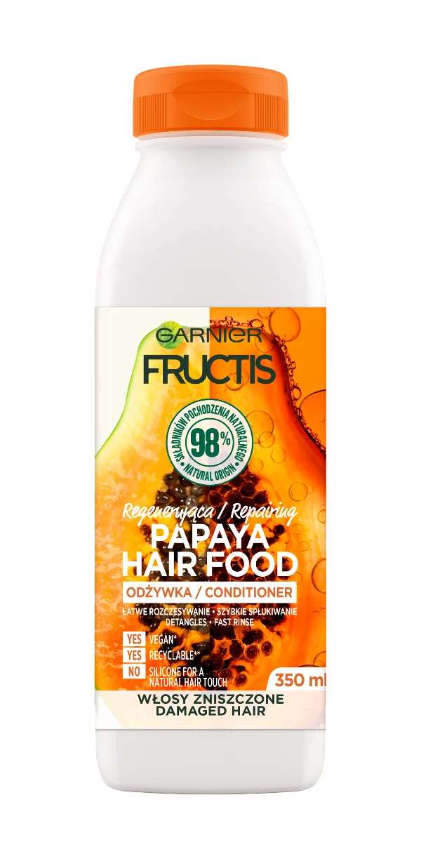 Garnier Fructis Papaya Hair Food regenerująca odżywka do włosów, 350 ml