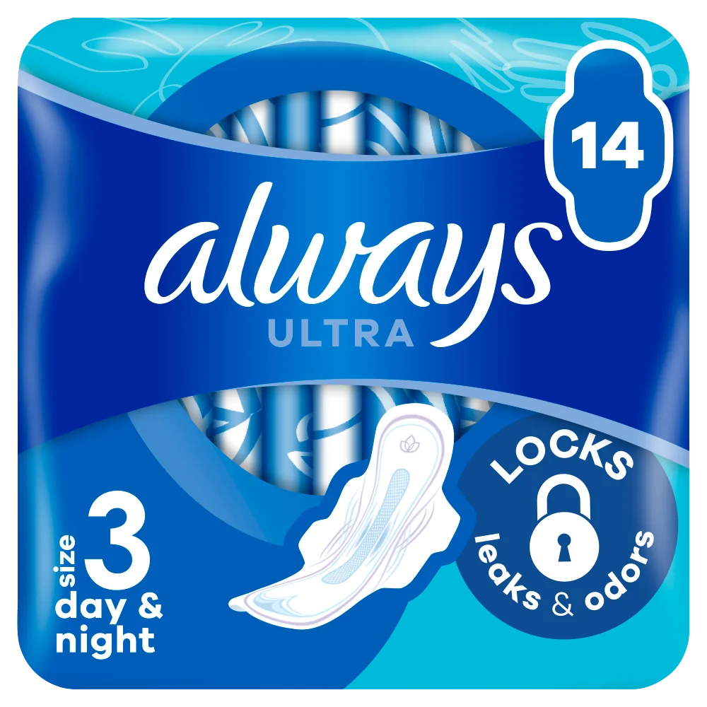 Always Ultra Night Duo podpaski ze skrzydełkami na noc, 2 x 7 szt.