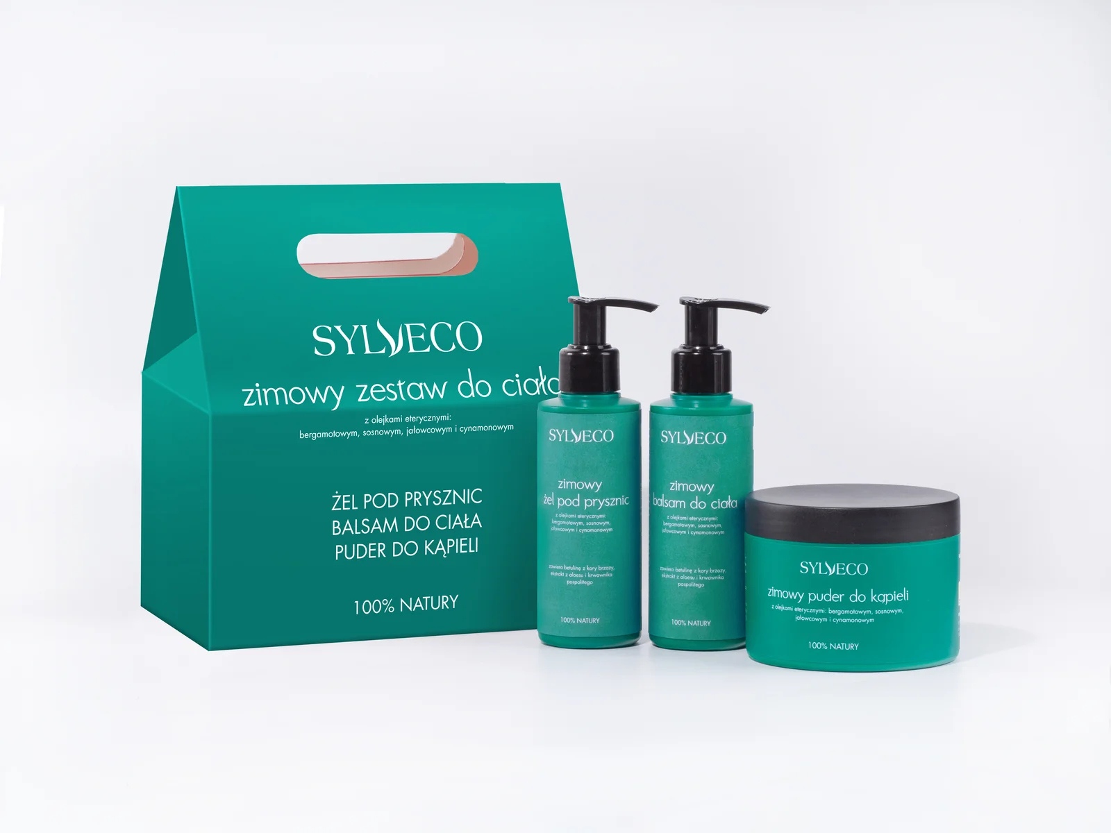 Sylveco zestaw zimowy zielony 150 ml + 150 ml + 150 g