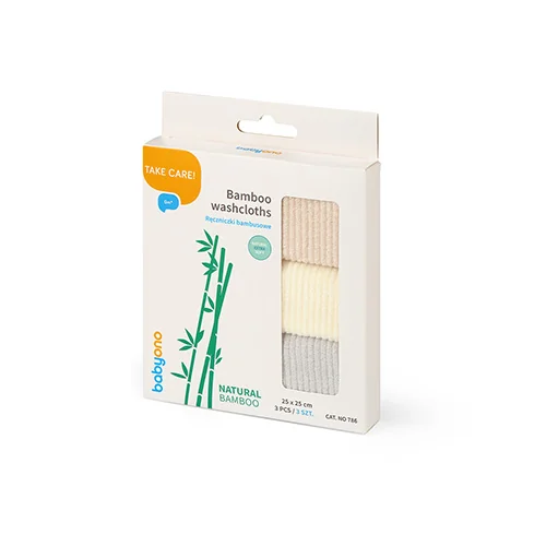 Babyono Natural Bamboo, wielorazowe ręczniki bambusowe, 3 szt.